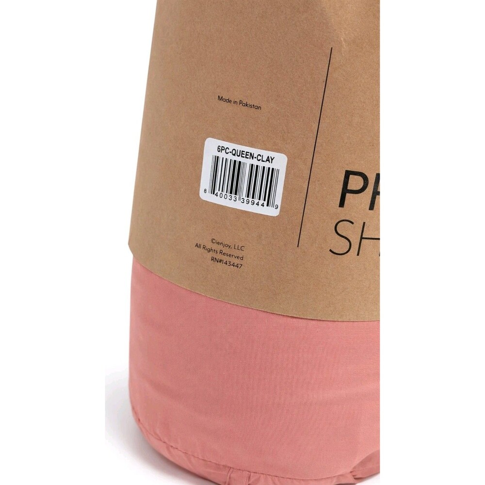 ienjoy Home Premium 6 Piece Queen Sheet Set Pink Clay Microfiber Deep Pocket NWT - Picture 11 of 12